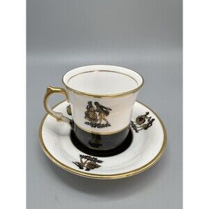 Salisbury England Bone China Courting Dancing Couple Demitasse Cup & Saucer